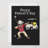 Fijne Vaderdag golfer dabbing zwart Feestdagenkaart (Voorkant)