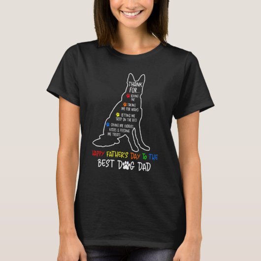 Fijne Vaderdag Hond Vader Duitse Herder Hond Vader T-shirt (Voorkant)