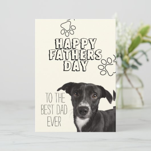 Fijne Vaderdag Hond Vader Kaart (Staand voorkant)