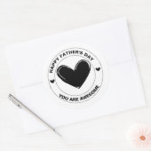 Fijne Vaderdag Je Bent Geweldig Cute Harten Cadeau Ronde Sticker (Envelop)