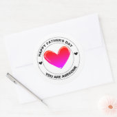 Fijne Vaderdag Je Bent Geweldig Cute Hearts Cadeau Ronde Sticker (Envelop)