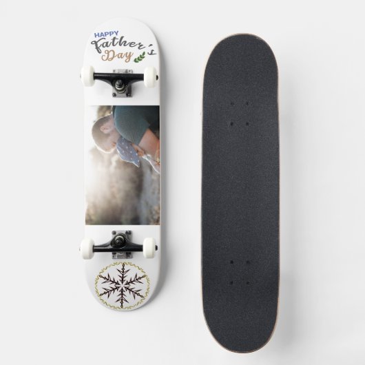 Fijne vaderdag kindertijd Foto skateboard (Voorkant)
