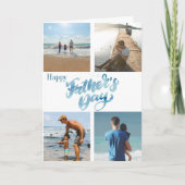 Fijne Vaderdag Kool Minimale Photo Collage Card Kaart (Voorkant)