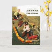 Fijne Vaderdag.  kunst Kaart (Gele Bloem)