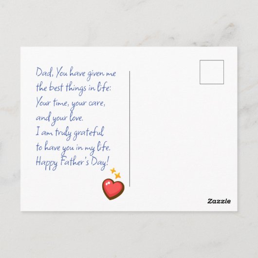 Fijne Vaderdag! met de hand getekend Briefkaart (Achterkant)