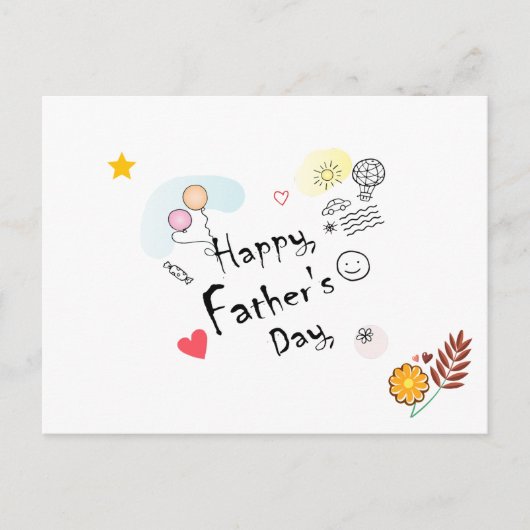 Fijne Vaderdag! met de hand getekend Briefkaart (Voorkant)