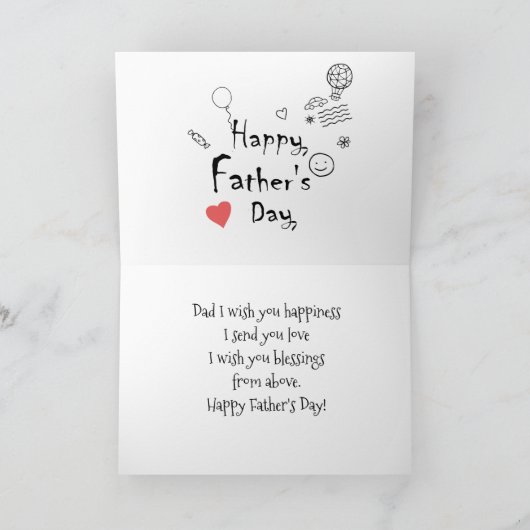 Fijne Vaderdag! met de hand getekend Kaart (Binnen)