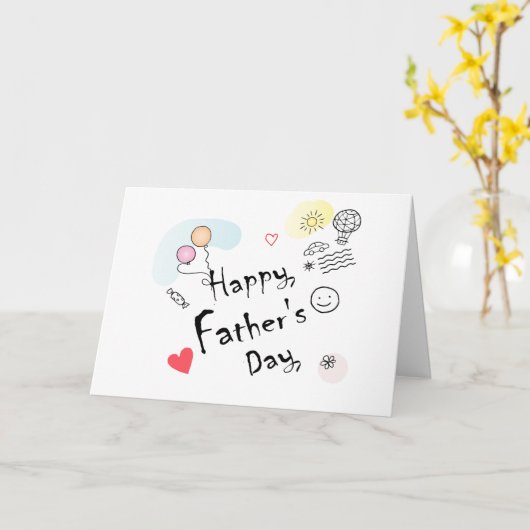 Fijne Vaderdag! met de hand getekend Kaart (Gele Bloem)