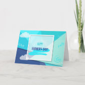 Fijne Vaderdag! Moderne blauwe kleur Kaart (Voorkant)