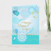 Fijne Vaderdag! Moderne blauwe kleur Kaart (Voorkant)