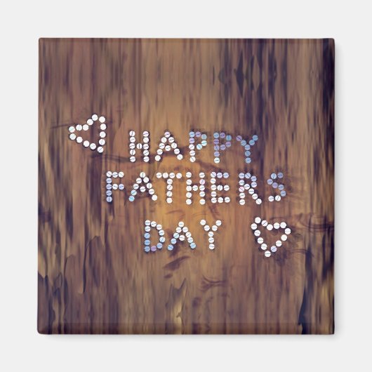 Fijne Vaderdag nagels op hout Magneet (Voorkant)