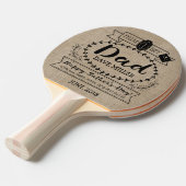 Fijne vaderdag nummer 1 Eén pap monogram Logo Tafeltennisbatje (Voorkant Gekanteld)