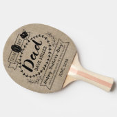 Fijne vaderdag nummer 1 Eén pap monogram Logo Tafeltennisbatje (Zijkant)