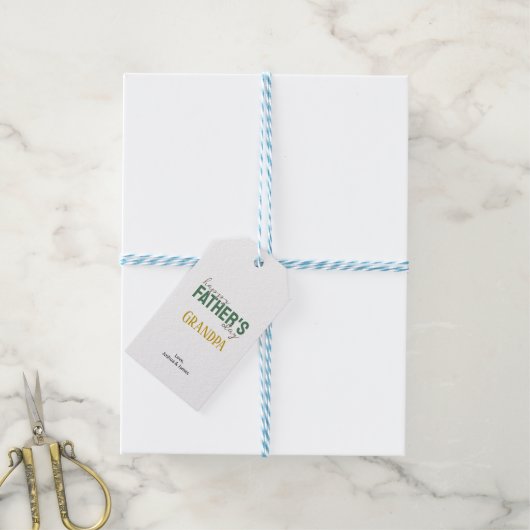 Fijne Vaderdag Opa Modern Cadeaulabel (Met Touw)