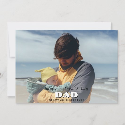 Fijne vaderdag Pap Volledige fotovaderdag Feestdagenkaart (Voorkant)