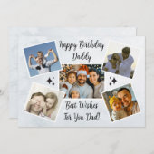 Fijne Vaderdag Papa Aangepaste 5 Foto Collage Cool Feestdagenkaart (Voorkant / Achterkant)