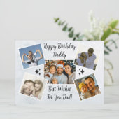Fijne Vaderdag Papa Aangepaste 5 Foto Collage Cool Feestdagenkaart (Staand voorkant)