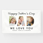 Fijne Vaderdag Papa Aangepaste Foto Collage Spandoek (Horizontaal)
