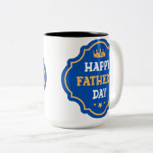 Fijne Vaderdag papa! Crown Tweekleurige Koffiemok (Voorkant rechts)
