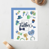 Fijne Vaderdag  Plat Notitiekaart Notitiekaartje (Voorkant / Achterkant in situ)