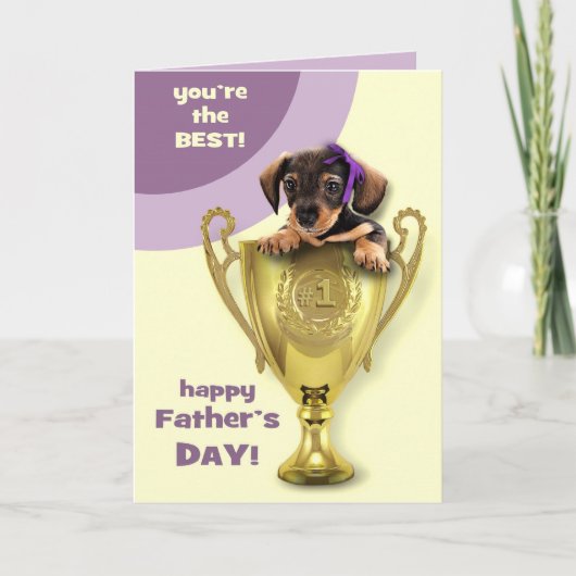 Fijne Vaderdag. Schattigee Puppy Kaart (Voorkant)