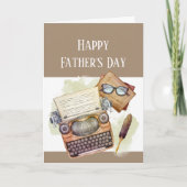 Fijne Vaderdag Schrijfmachine Kaart (Voorkant)