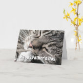 Fijne vaderdag Slapy Cat Kaart (Gele Bloem)