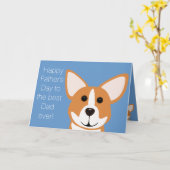 Fijne Vaderdag van de Fur Kind Corgi Kaart (Gele Bloem)