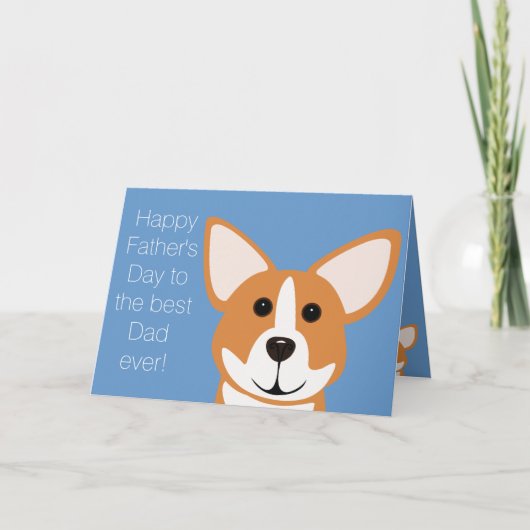 Fijne Vaderdag van de Fur Kind Corgi Kaart (Voorkant)