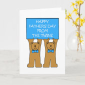 Fijne Vaderdag van de Twins, Schattigee Beren. Kaart (Gele Bloem)