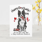 Fijne Vaderdag van je Border Collie Kaart (Gele Bloem)