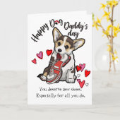 Fijne Vaderdag van je Corgi Dog Kaart (Gele Bloem)
