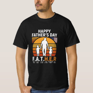 Fijne Vaderdag Vintage Zonsondergang Papa Cadeau T T-shirt