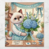 Fijne Vaderdag voor Cat Dad Wijn Etiket (Enkel label)