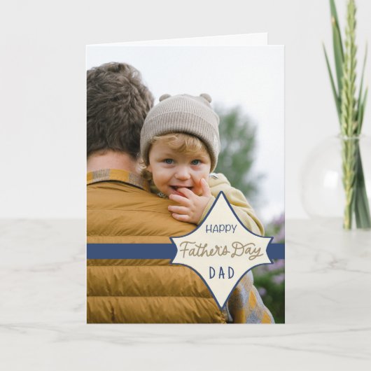 Fijne Vaderdag voor Papa Aangepaste Foto Kaart (Voorkant)