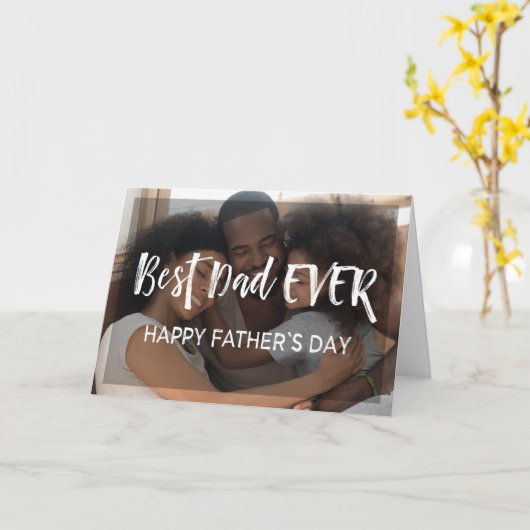 Fijne Vaderdag voor papa | Moderne twee foto's Kaart (Gele Bloem)