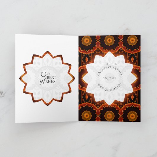 Fijne vaderdag Wenskaart van de Floral Seal Kaart (Binnen)