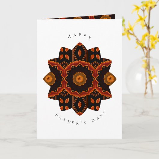 Fijne vaderdag Wenskaart van de Floral Seal Kaart (Gele Bloem)