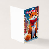 Fijne vakantie foxy kerst Kaart (Buitenkant)