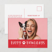 Fijne vakantie met foto | Grappige hond Kerstmis Feestdagenkaart (Voorkant / Achterkant)