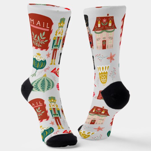 Fijne vakantie Nutcrackers Feestelijk kerstcadeau Sokken (Gebogen)