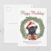 Fijne vakantie Schattigee Affenpinscher Dog Feestdagenkaart (Voorkant / Achterkant)
