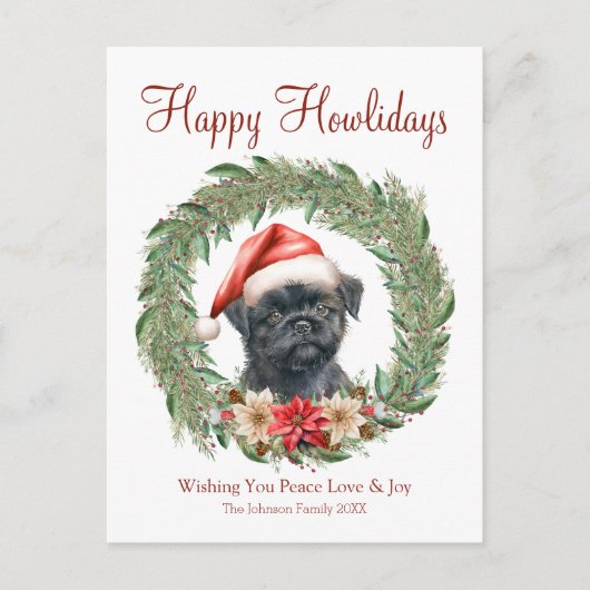 Fijne vakantie Schattigee Affenpinscher Dog Feestdagenkaart (Voorkant)