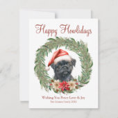 Fijne vakantie Schattigee Affenpinscher Dog Feestdagenkaart (Voorkant)