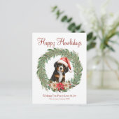 Fijne vakantie Schattigee Berner Sennenhond Feestdagenkaart (Staand voorkant)