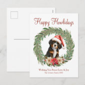 Fijne vakantie Schattigee Berner Sennenhond Feestdagenkaart (Voorkant / Achterkant)