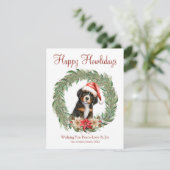 Fijne vakantie Schattigee Berner Sennenhond Feestdagenkaart (Staand voorkant)