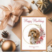 Fijne vakantie Schattigee Cavapoo Dog Feestdagenkaart