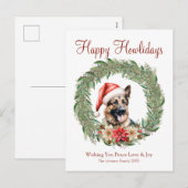 Fijne vakantie Schattigee Duitse herdershond Feestdagenkaart (Voorkant / Achterkant)