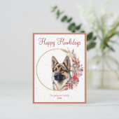 Fijne vakantie Schattigee Duitse herdershond Feestdagenkaart (Staand voorkant)